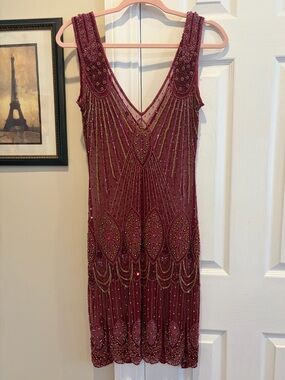 1920’s Inspired Hand Beaded Flapper Dress 🤍